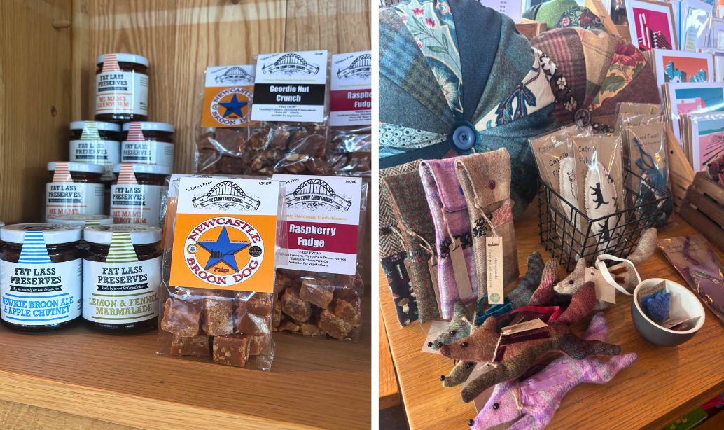 Heritage Centre shop items from cloth dolly crafts, fat lass preserves, the canny candy gadgies